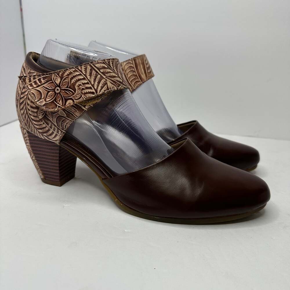 Patrizia by Spring Step Tiranda Womens 10 Brown Tooled Leather Heels Western